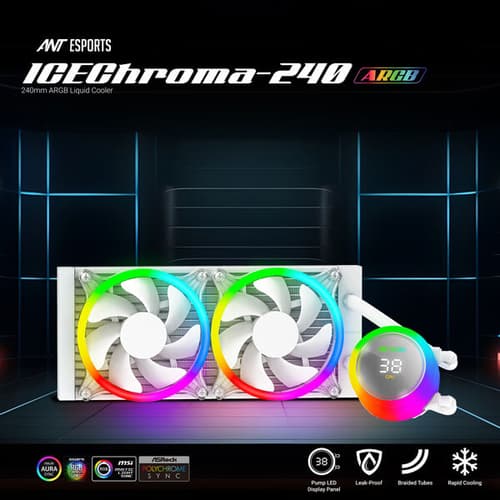 Ant Esports ICE Chroma ARGB 240mm White CPU Liquid Cooler